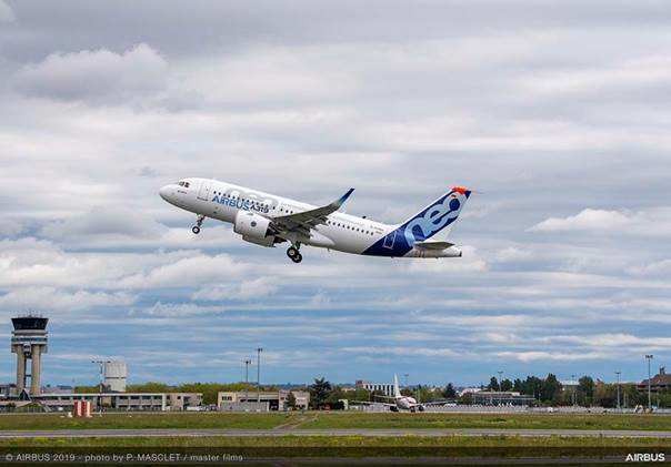 L'Airbus A319neo vient de réaliser son premier vol d'essai avec le Pratt & Whitney GTF.