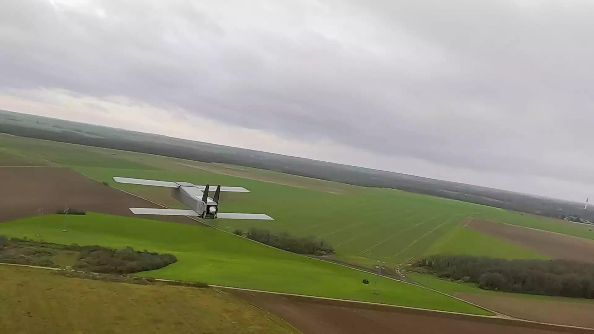 Drone kamikaze Toutatis lors d'un vol d'essai.