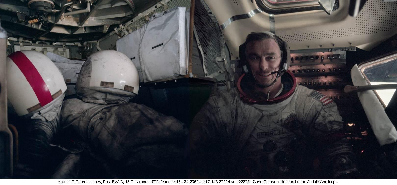 Gene Cernan, dernier homme sur la Lune, le 13 décembre 1972.