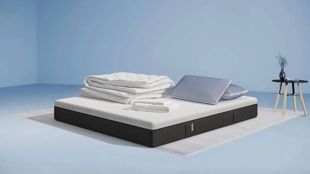 Le pack Coup de Cœur d’Emma réunit matelas, couette et oreillers à moitié prix.